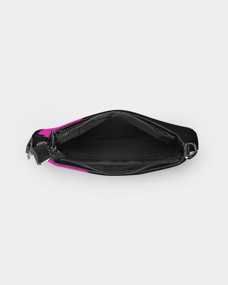 Magenta and Black Petite Canvas Purse, with 2 options for Straps