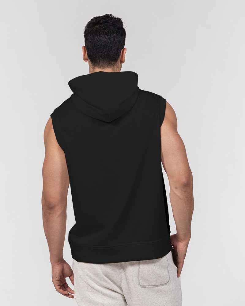 Boxing Champ, Cat Graphic, Black Men's Heavyweight, Sleeveless Hoodie