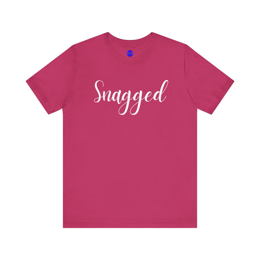 Snagged, Rez Humor, Black or Pink Unisex Jersey Short Sleeve Tee