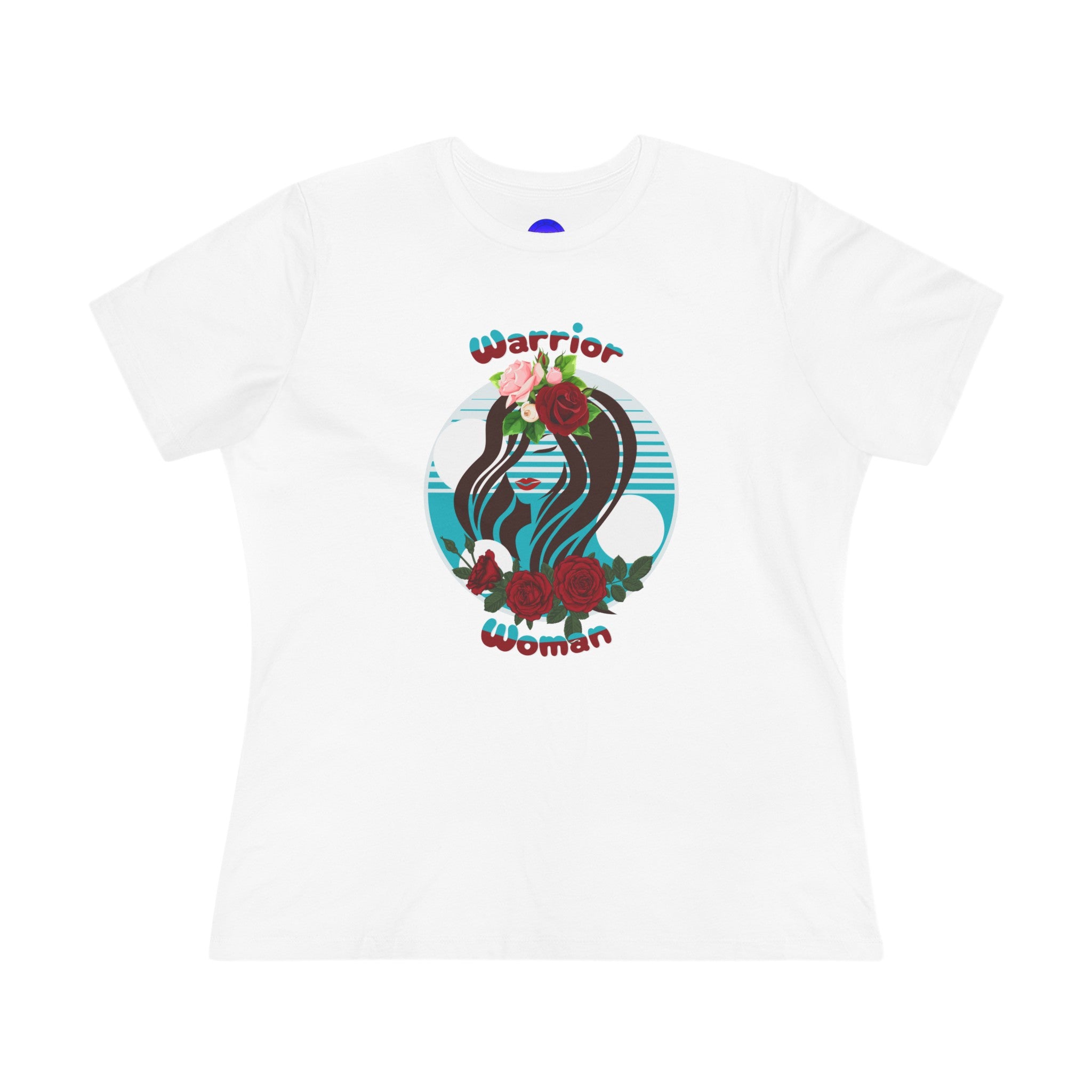 Warrior Woman, Graphic, Black, White or Pink, Women's Cotton Tee