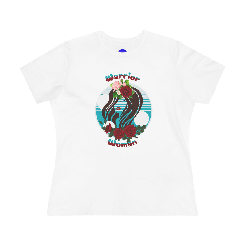 Warrior Woman, Graphic, Black, White or Pink, Women's Cotton Tee