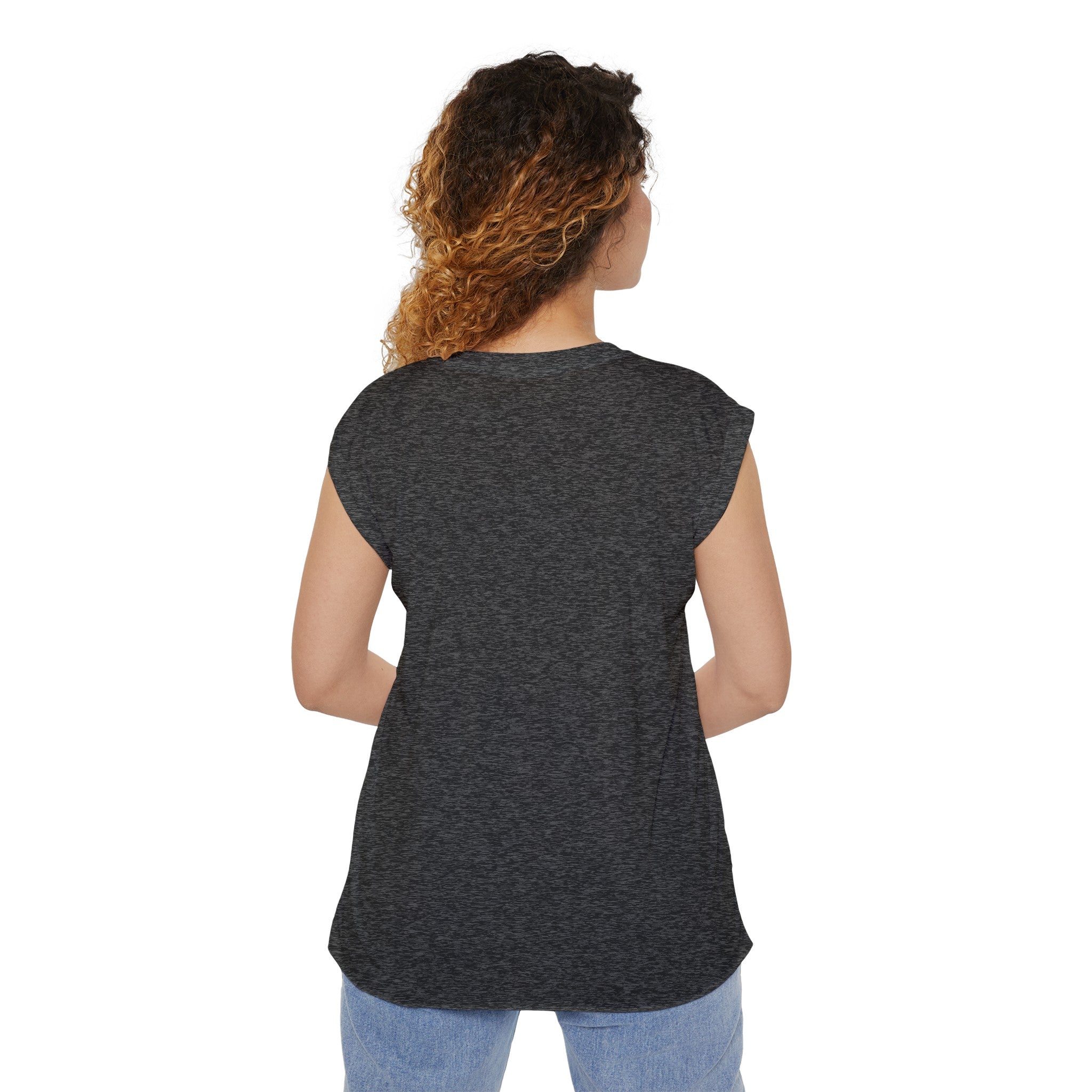 Native Innii aka Bison Graphic, Still Here, Native Pride, White, Mauve, Black, Teal or Grey, Women’s Flowy Rolled Cuffs Muscle Tee
