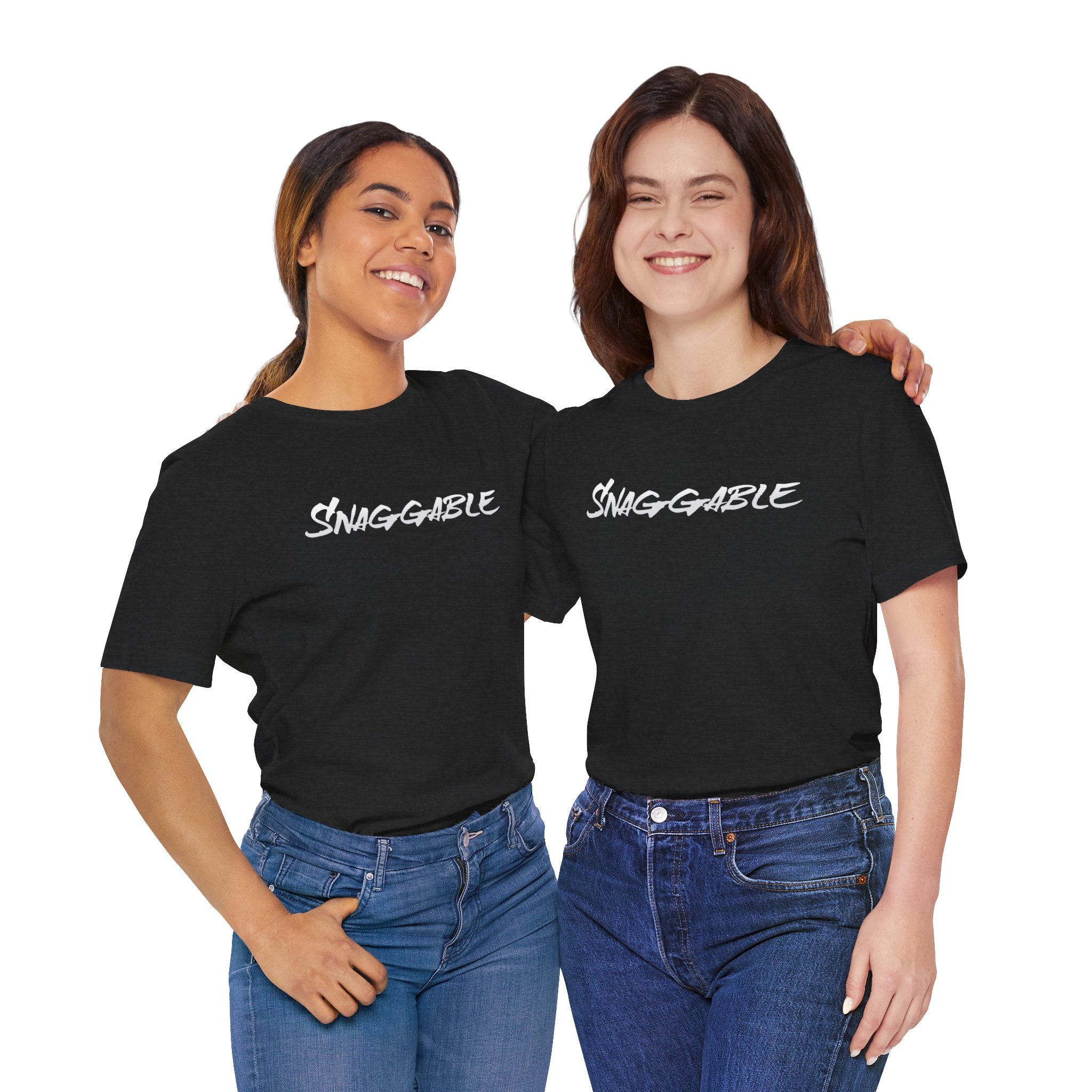 Snaggable, Rez Humor, Black, Asphalt, Pink or Red, Unisex Jersey Short Sleeve Tee