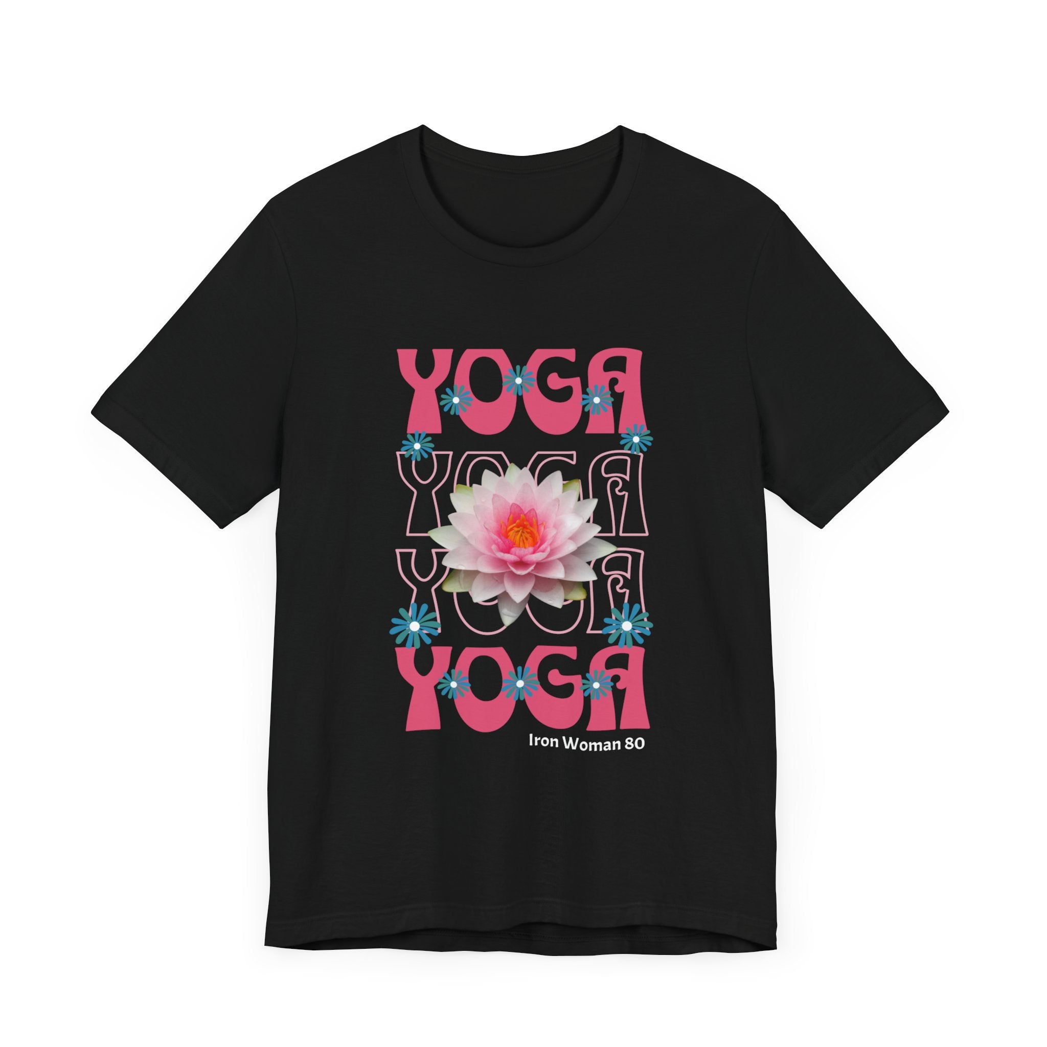 Lotus Flower Graphic, Yoga Unisex Jersey Short Sleeve Tshirt, Black or White