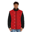 Red Native Stars Pattern, Men's Puffer Jacket