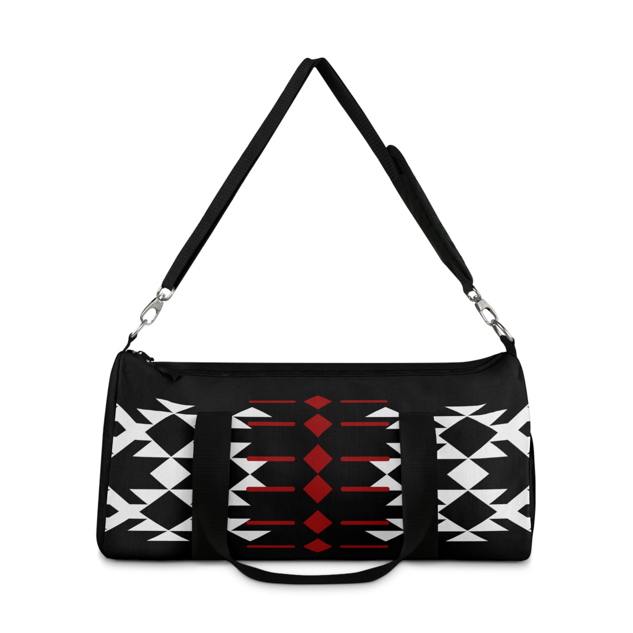 Black, Red, and White Warrior Duffel Bag, Small