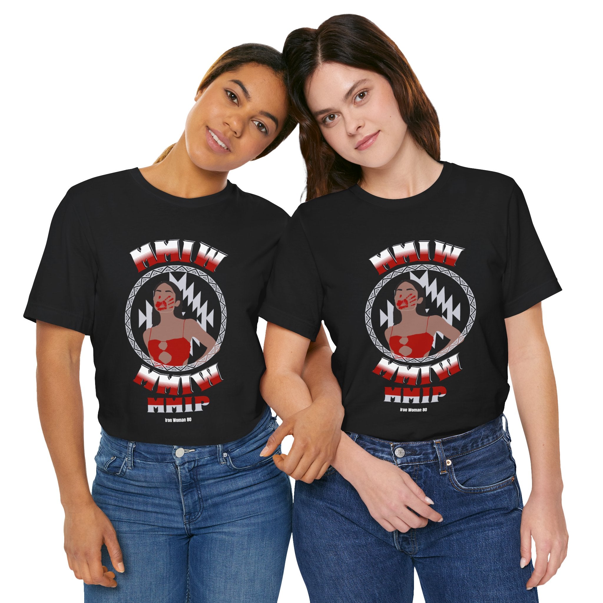 MMIP, MMIW, MMIM, Native American Awareness, Red or Black Unisex Jersey Short Sleeve Tee