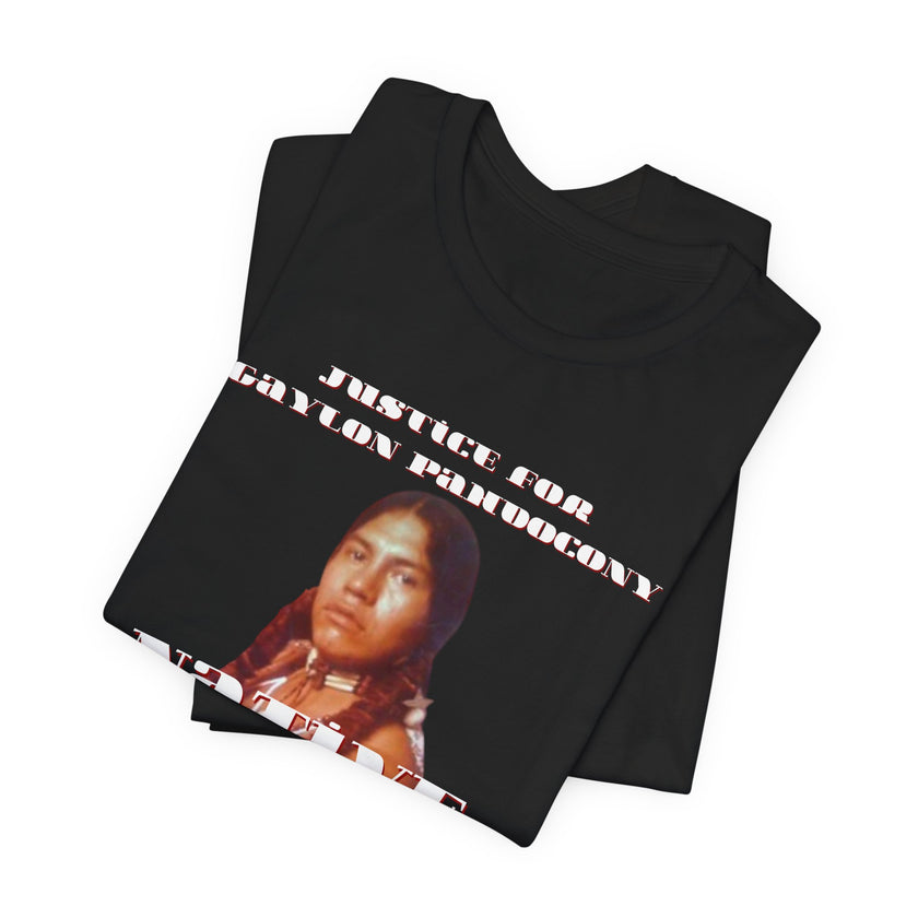Justice for Gaylon Pahdocony MMIP, White or Black, Unisex Short Sleeve Tee