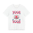 Lotus Flower Graphic, Yoga Unisex Jersey Short Sleeve Tshirt, Black or White
