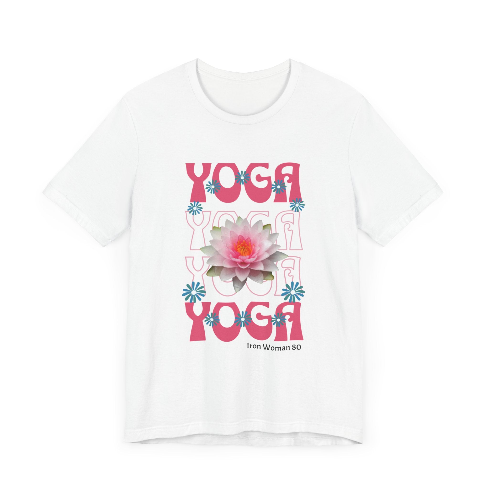 Lotus Flower Graphic, Yoga Unisex Jersey Short Sleeve Tshirt, Black or White