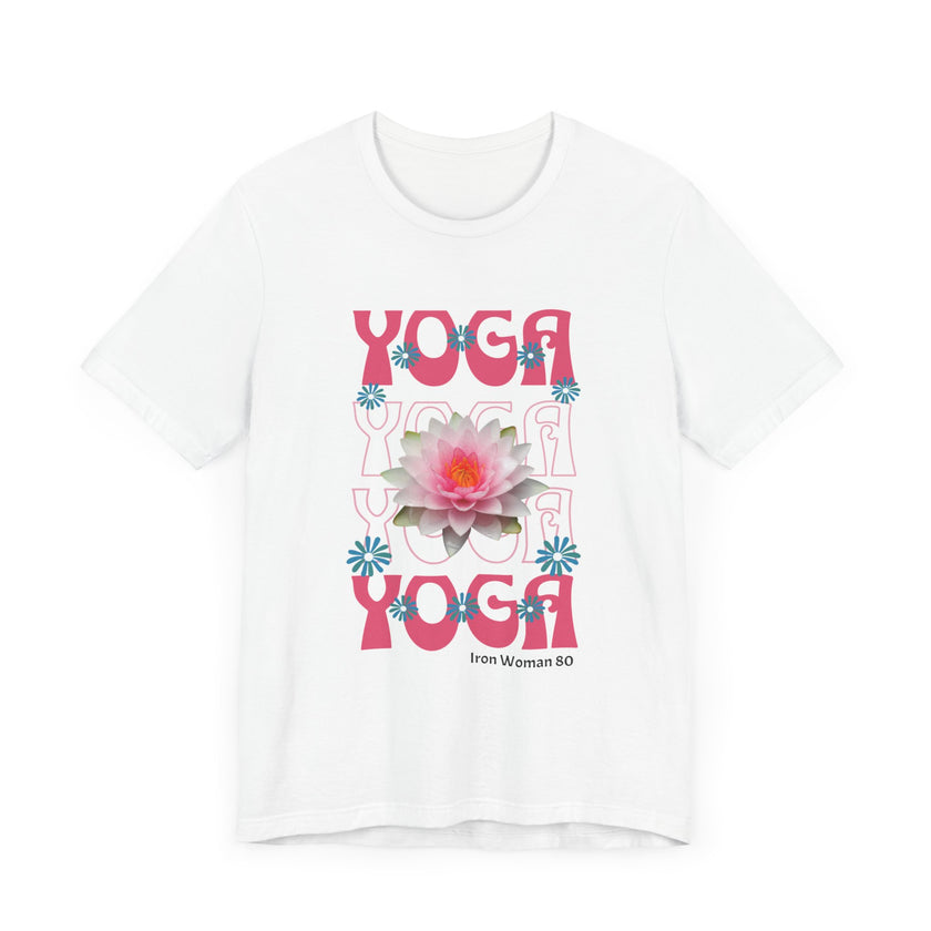 Lotus Flower Graphic, Yoga Unisex Jersey Short Sleeve Tshirt, Black or White