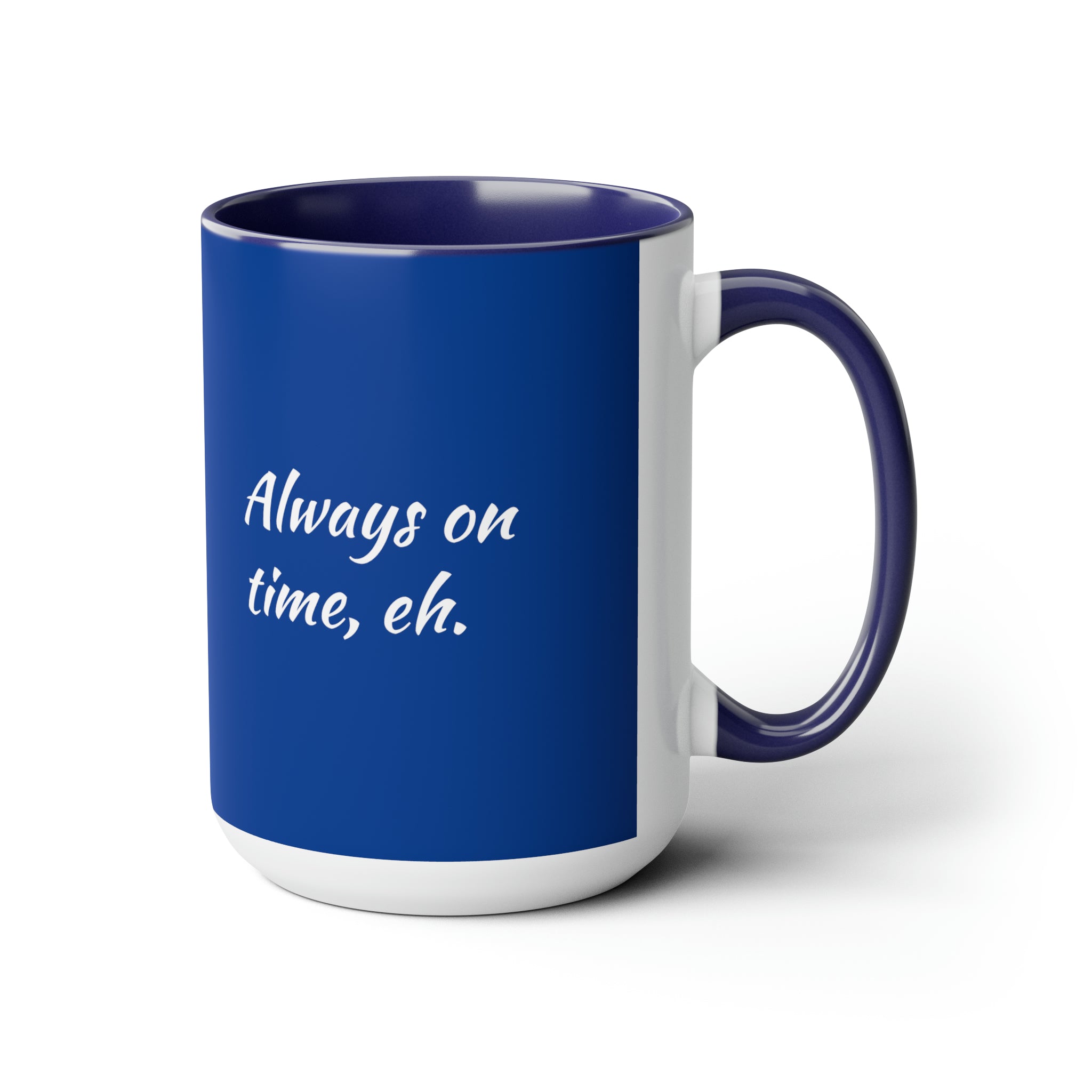 Indian Time, always on time Two-Tone Coffee Mugs, 15oz