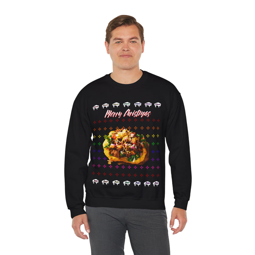 Ugly Christmas Indian Taco Unisex Heavy Blend™ Crewneck Sweater