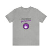 Coffee first please purple image Unisex Jersey Short Sleeve Tee
