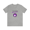 Coffee first please purple image Unisex Jersey Short Sleeve Tee