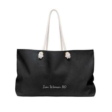 Native Bison White with Pink text Weekender Bag