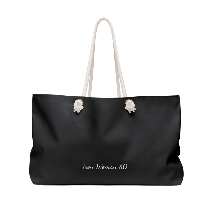 Native Bison White with Pink text Weekender Bag