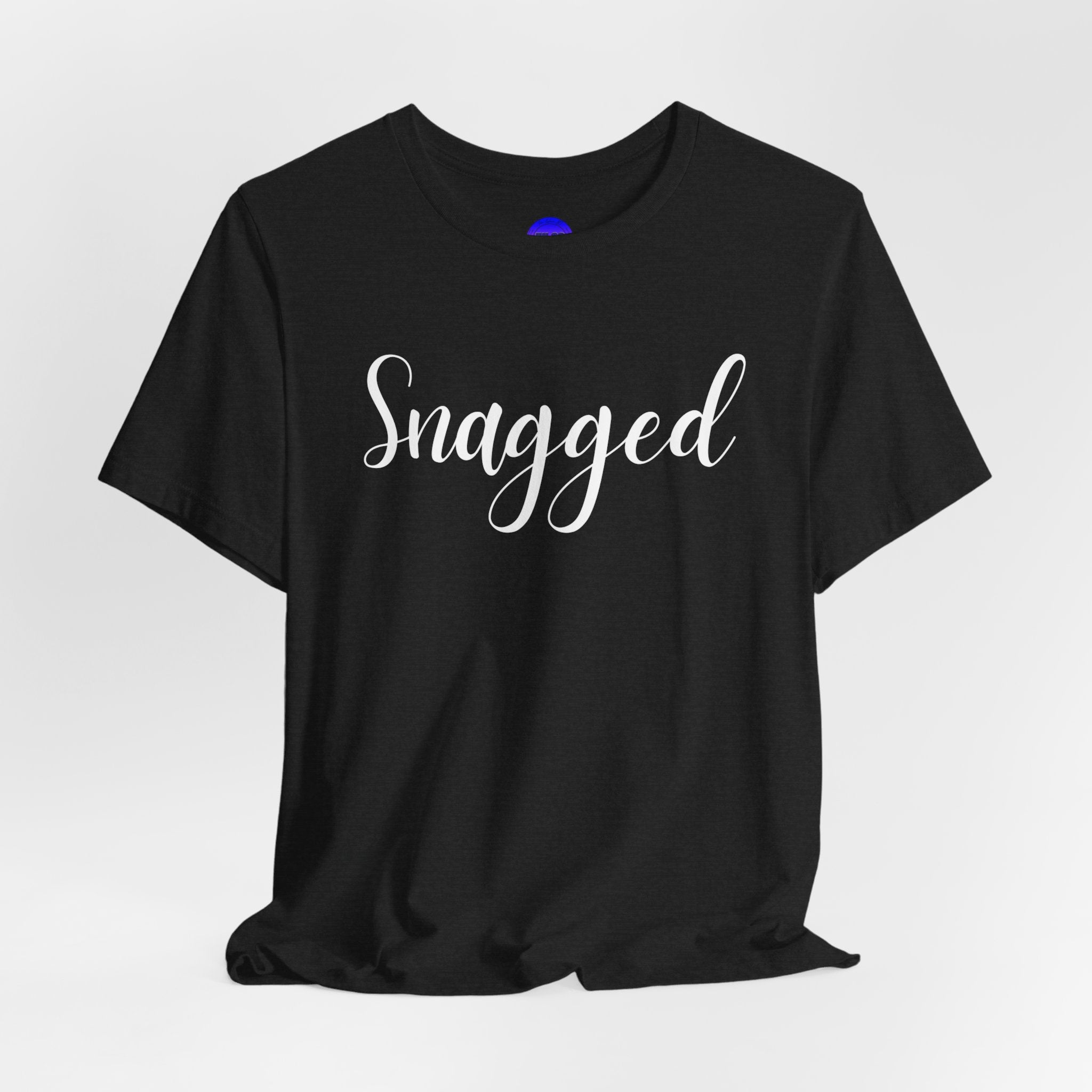 Snagged, Rez Humor, Black or Pink Unisex Jersey Short Sleeve Tee