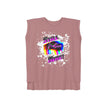 Native Innii aka Bison Graphic, Still Here, Native Pride, White, Mauve, Black, Teal or Grey, Women’s Flowy Rolled Cuffs Muscle Tee