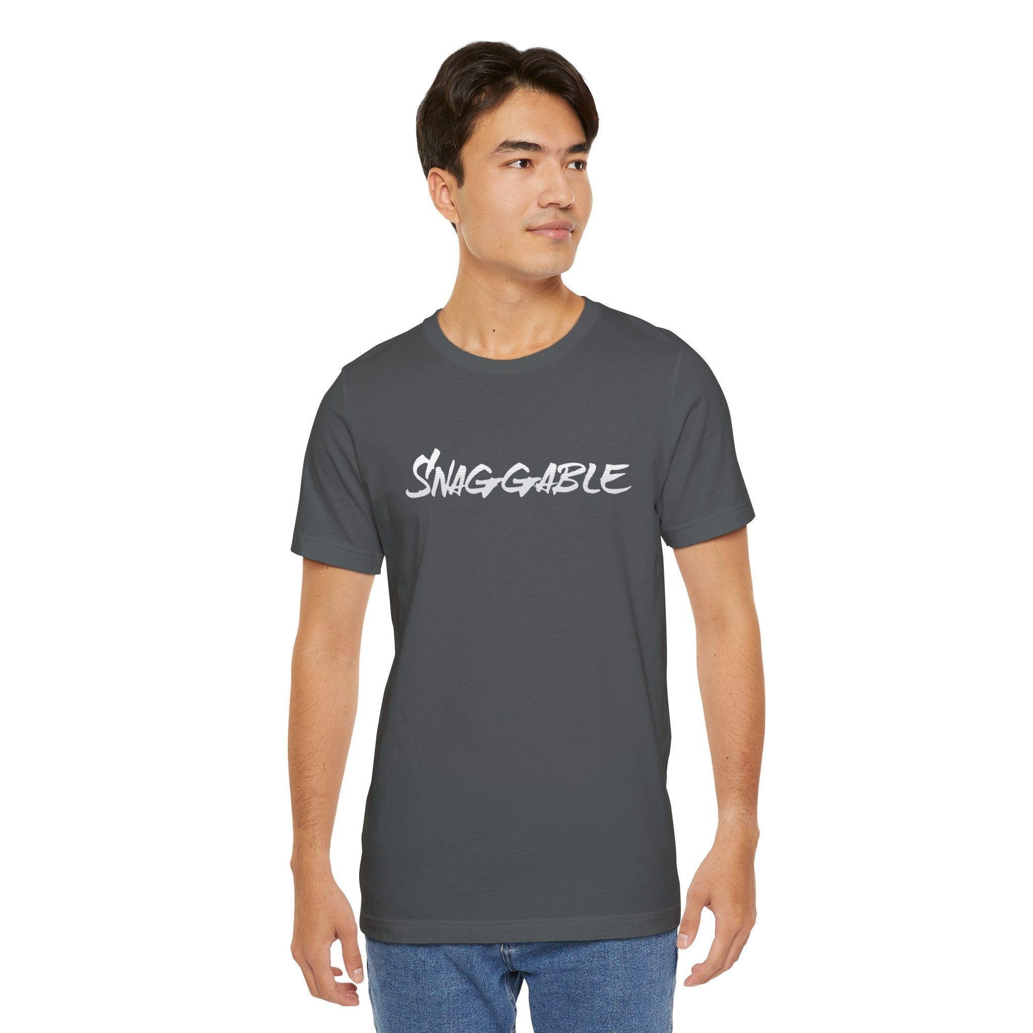 Snaggable, Rez Humor, Black, Asphalt, Pink or Red, Unisex Jersey Short Sleeve Tee