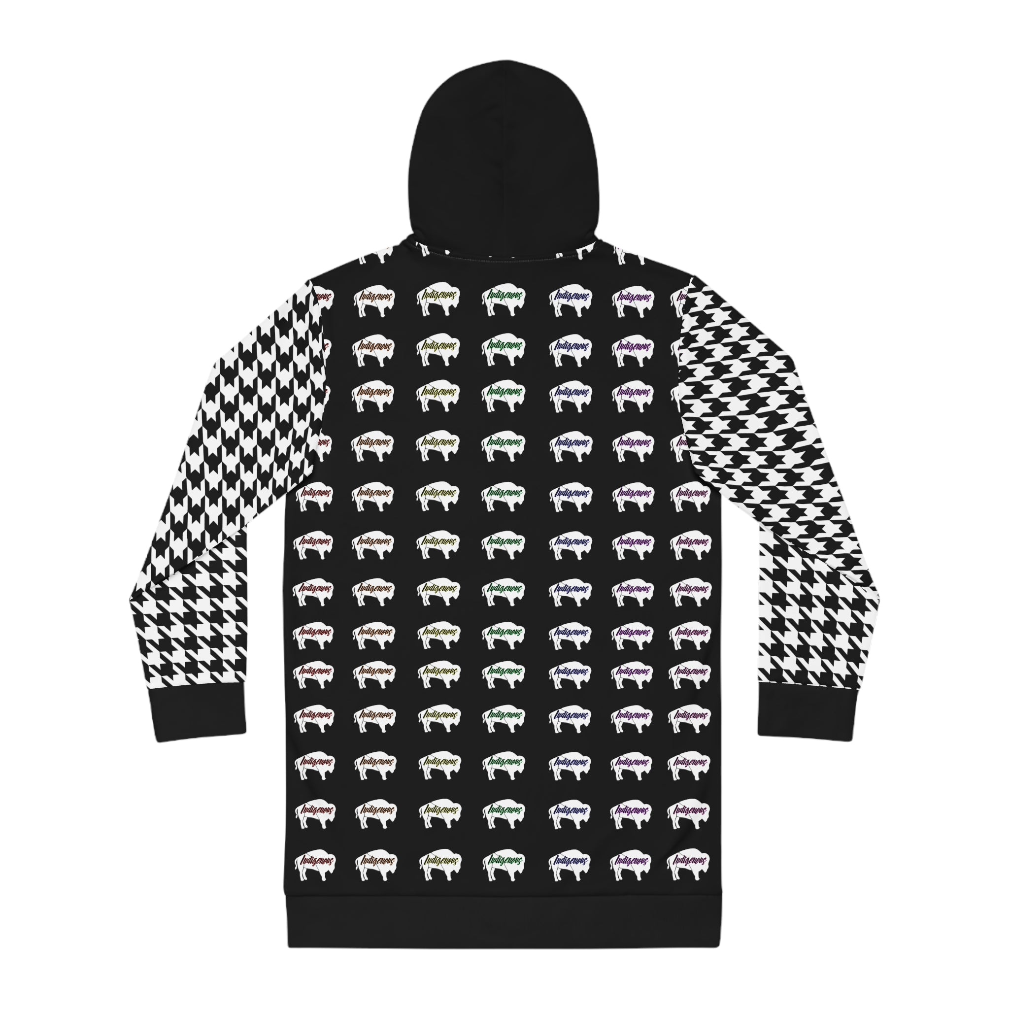 Rainbow Indigenous Bison Innii Women's Hoodie Dress (AOP)