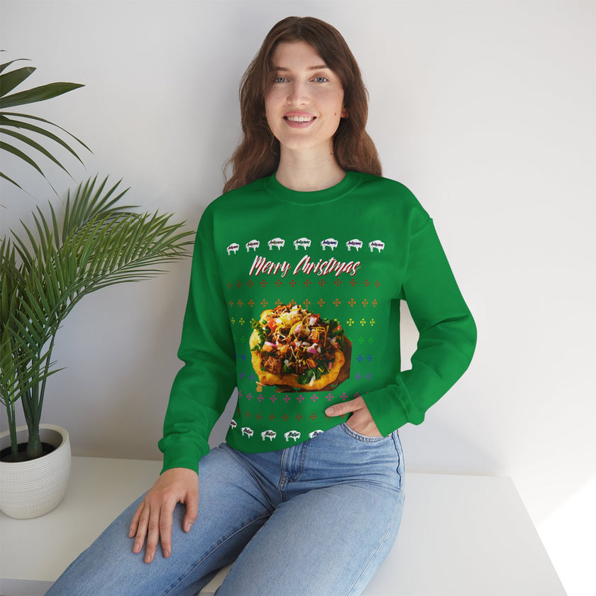Ugly Christmas Indian Taco Unisex Heavy Blend™ Crewneck Sweater