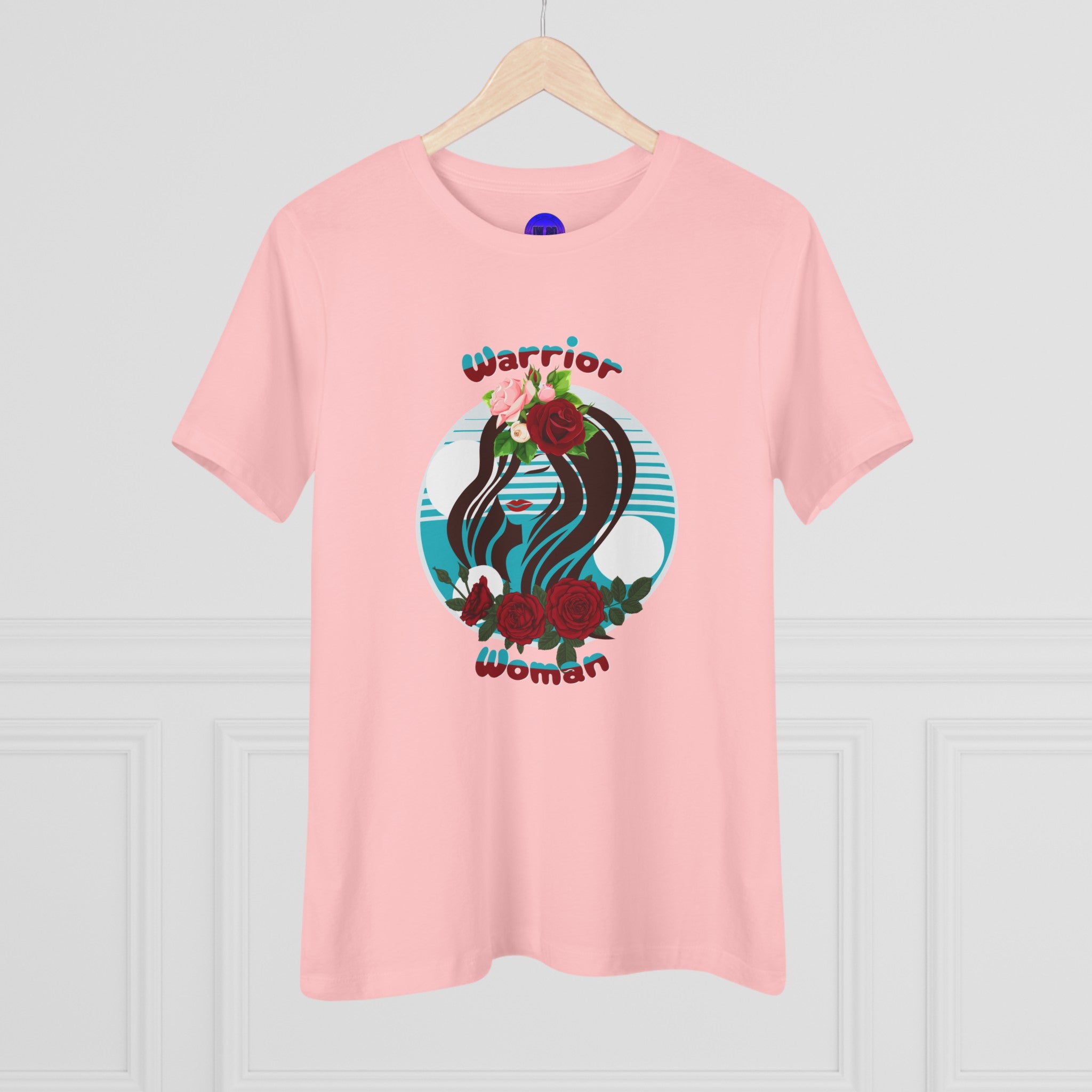 Warrior Woman, Graphic, Black, White or Pink, Women's Cotton Tee