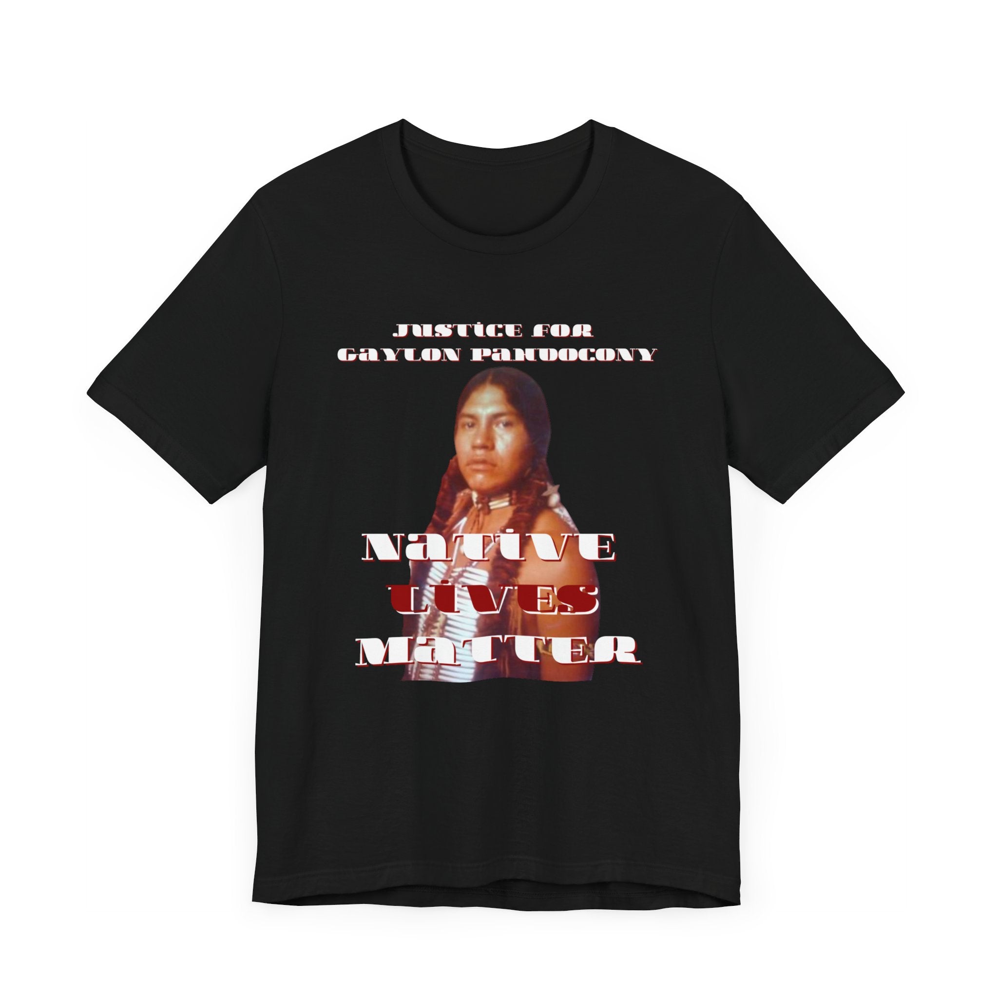 Justice for Gaylon Pahdocony MMIP, White or Black, Unisex Short Sleeve Tee
