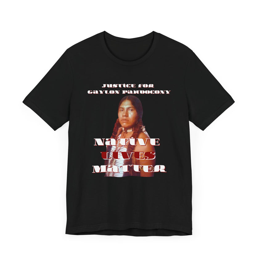 Justice for Gaylon Pahdocony MMIP, White or Black, Unisex Short Sleeve Tee