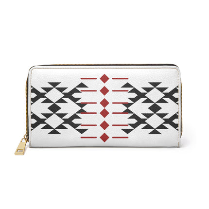 White, Red and Black Warrior Womens, Zippered Wallet