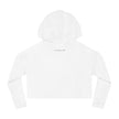 Yoga Yoga Yoga, Black Pink Purple text Women’s Cropped Hooded Sweatshirt, White or Gray