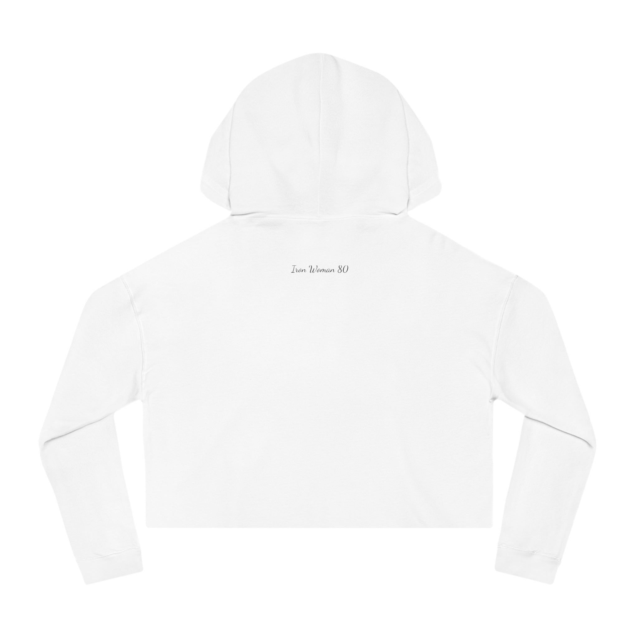 Yoga Yoga Yoga, Black Pink Purple text Women’s Cropped Hooded Sweatshirt, White or Gray