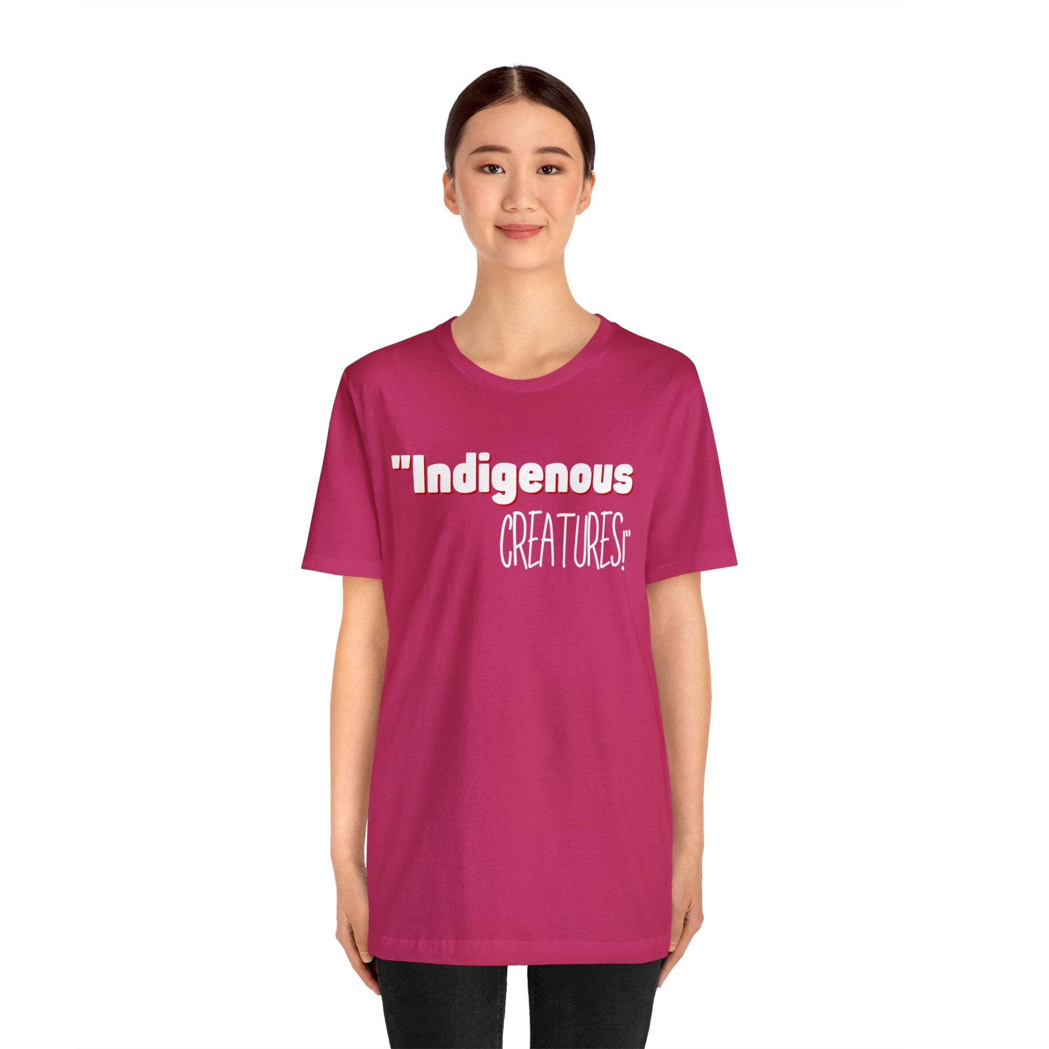Indigenous...... status? Creatures Black Unisex Jersey Short Sleeve Tee