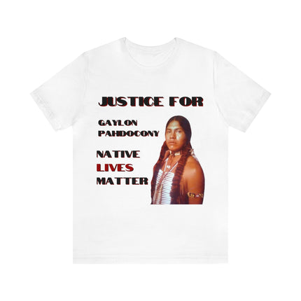 Gaylon Pahdocony, Black, Justice Shirt, MMIP, MMIM Unisex Jersey Short Sleeve Tee