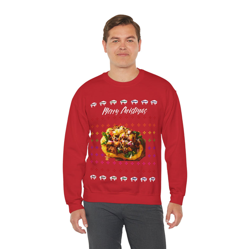 Ugly Christmas Indian Taco Unisex Heavy Blend™ Crewneck Sweater
