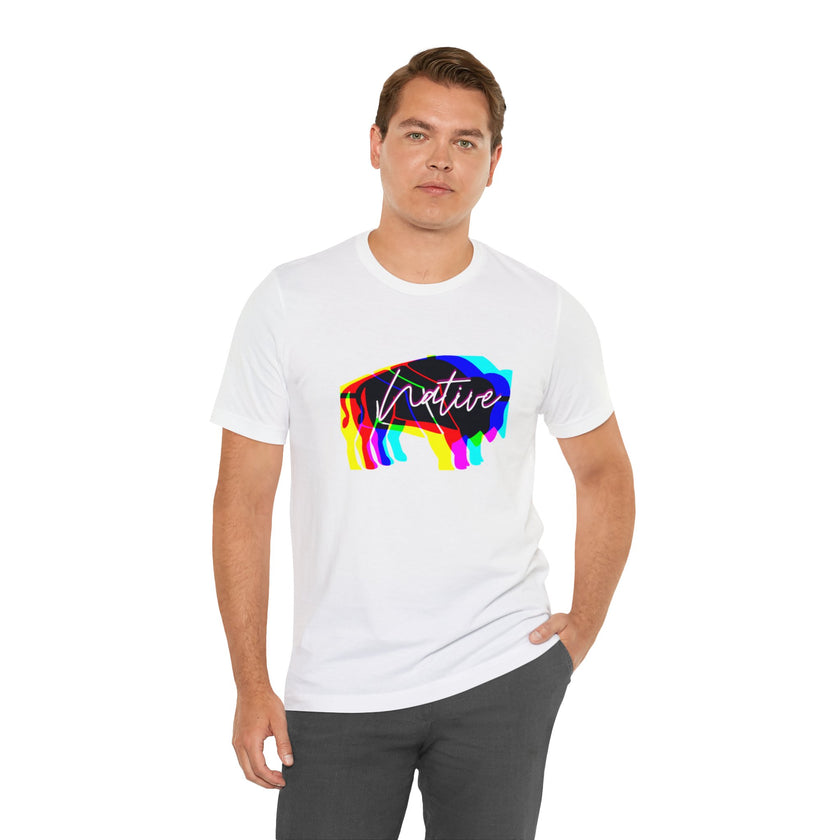 Multi Color Bison Pink Gradient Unisex Jersey Short Sleeve Tee