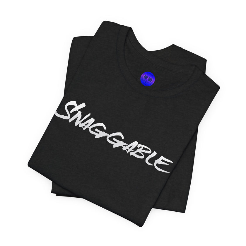 Snaggable, Rez Humor, Black, Asphalt, Pink or Red, Unisex Jersey Short Sleeve Tee