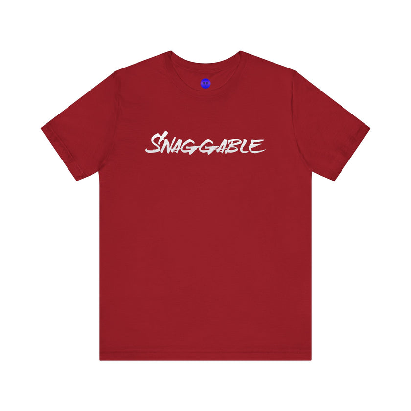 Snaggable, Rez Humor, Black, Asphalt, Pink or Red, Unisex Jersey Short Sleeve Tee