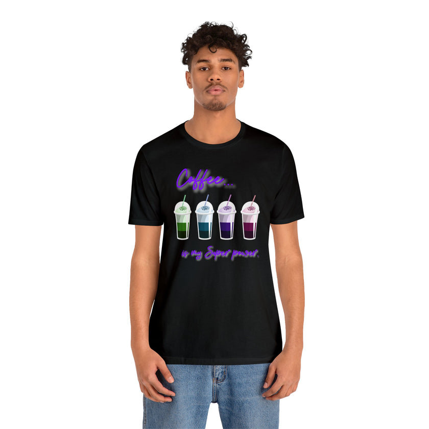 Coffee frapp rainbow black Unisex Jersey Short Sleeve Tee