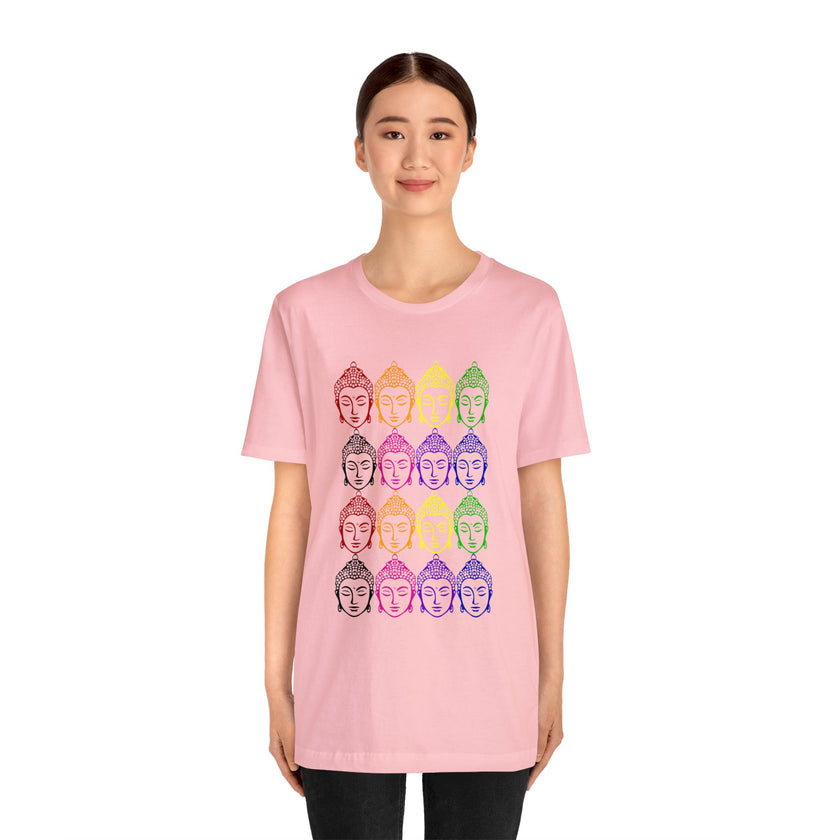 Rainbow of Buddhas Unisex Jersey Short Sleeve Tee