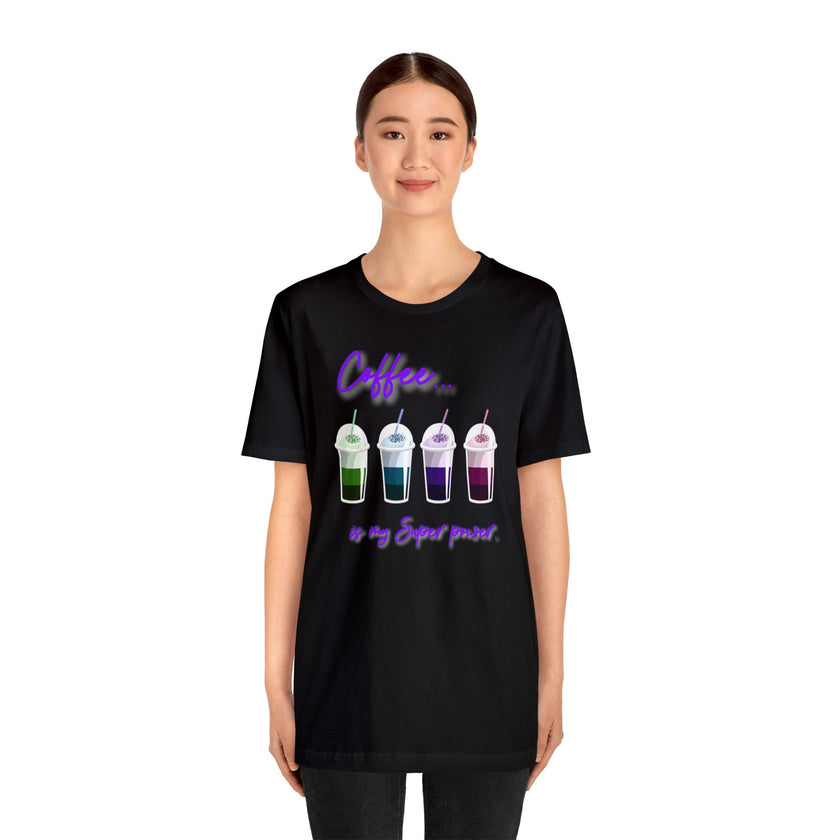 Coffee frapp rainbow black Unisex Jersey Short Sleeve Tee