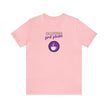 Coffee first please purple image Unisex Jersey Short Sleeve Tee