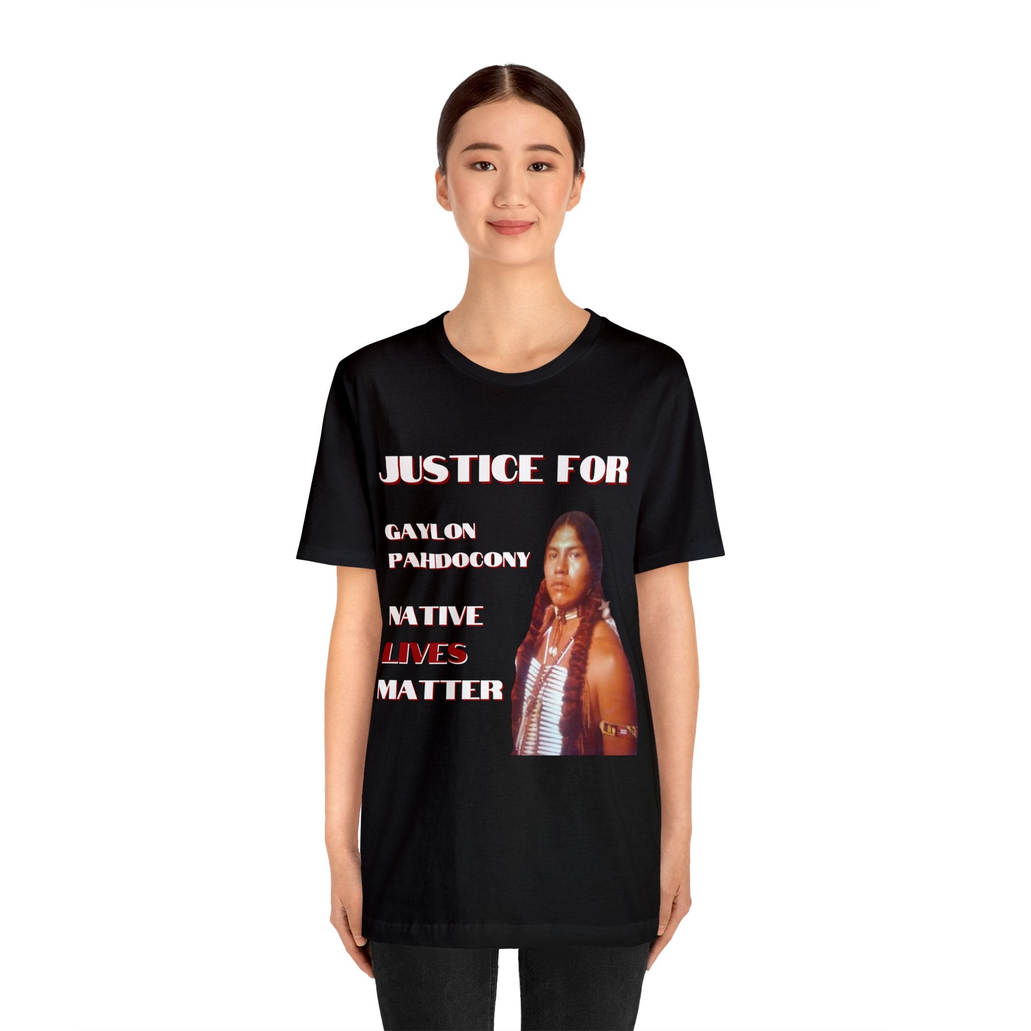 Gaylon Pahdocony, Black, Justice Shirt, MMIP, MMIM Unisex Jersey Short Sleeve Tee