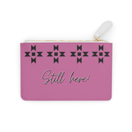 Light Pink Still here Mini Clutch Bag, card holder