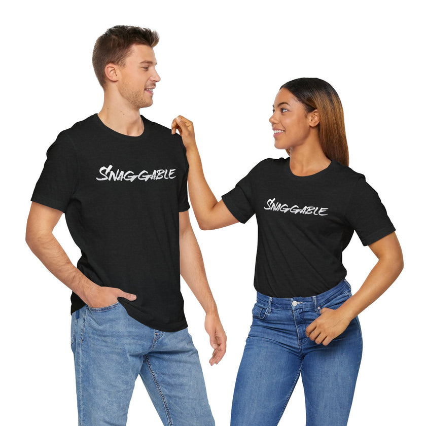 Snaggable, Rez Humor, Black, Asphalt, Pink or Red, Unisex Jersey Short Sleeve Tee