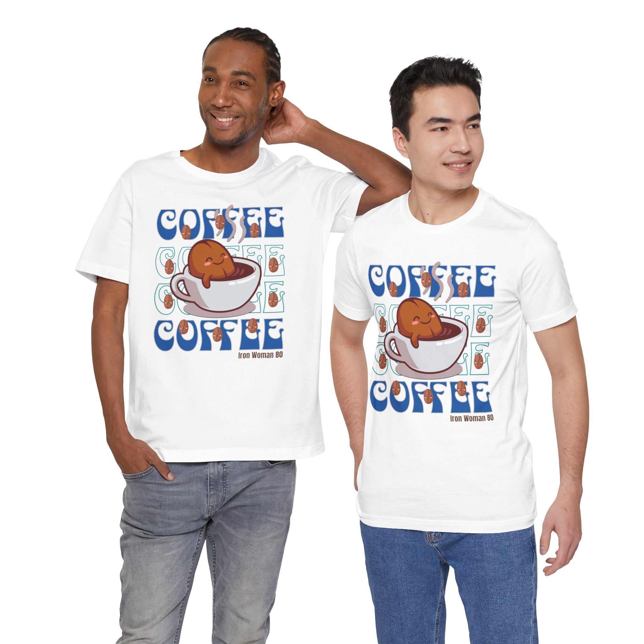 Coffee Cup Cutie Graphic, Coffee Unisex Jersey Short Sleeve Tshirt, Black or White