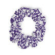 White and Purple Floral Hair Scrunchie