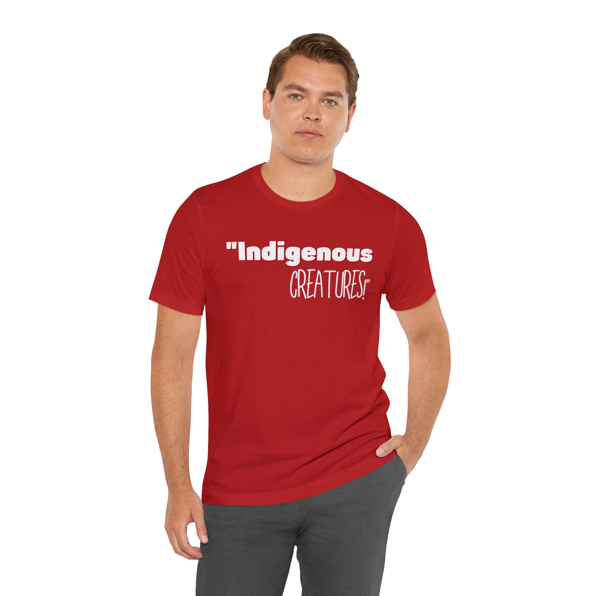 Indigenous...... status? Creatures Black Unisex Jersey Short Sleeve Tee