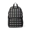 White Innii-Bison Black Backpack with Rainbow Native Indigenous Text Unisex Fabric Backpack-Laptop pocket