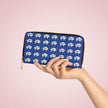 Blue-Rainbow Indigenous White Innii-Bison Zipper Wallet-Native Collection-Iron Woman 80